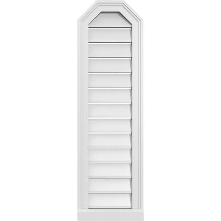Ekena Millwork Octagonal Top Surface Mount PVC Gable Vent w/ 2"W x 2"P Brickmould Sill Frame, 12"W x 40"H GVPOT12X4003SF